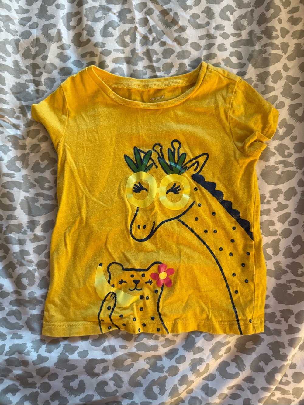 Carter's Bright Yellow Giraffe & Cub Graphic Tee
